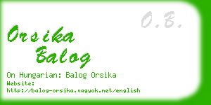 orsika balog business card